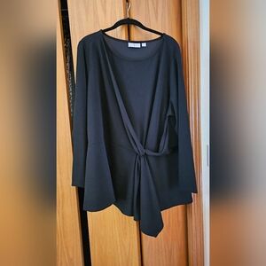 Plus size black blouse.